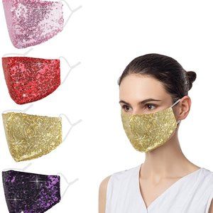 ⬇️ Sequin Bling Sexy Glitter Adjustable Face Mask